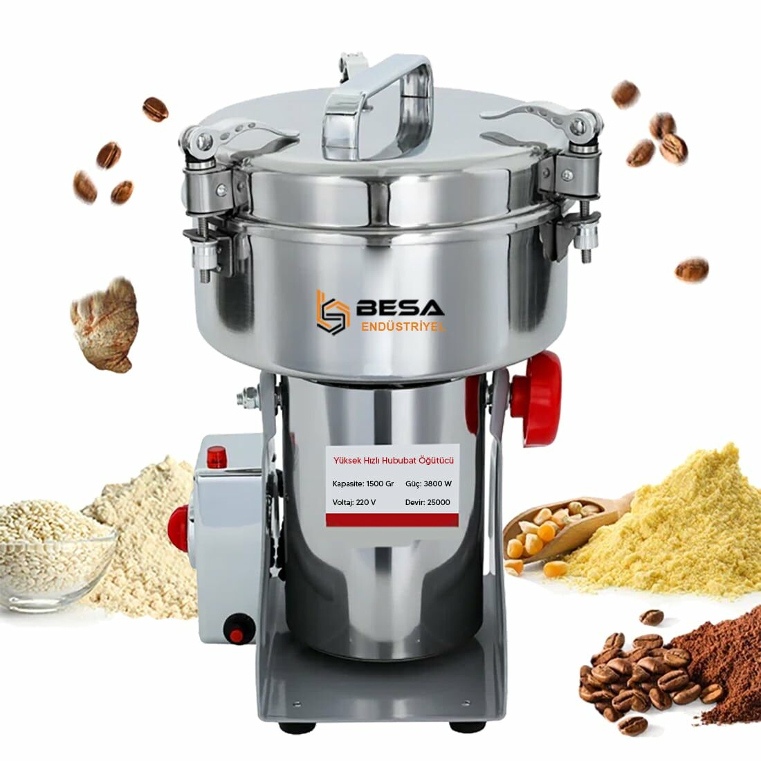 Besa  1500 Gr Sert Tohum ve Baharat Öğütücü