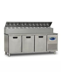 Dampak 22TBF3S-PA70 3 Kapılı Tezgah Altı Kısa Pizza Hazırlık Buzdolabı