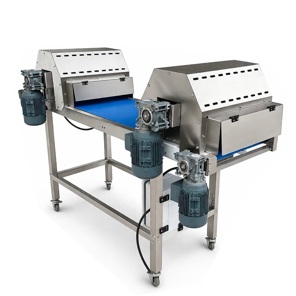 Besa Konveyör Bantlı 3 Motorlu Üstten Atmalı Et Doğrama Paylama Makinesi