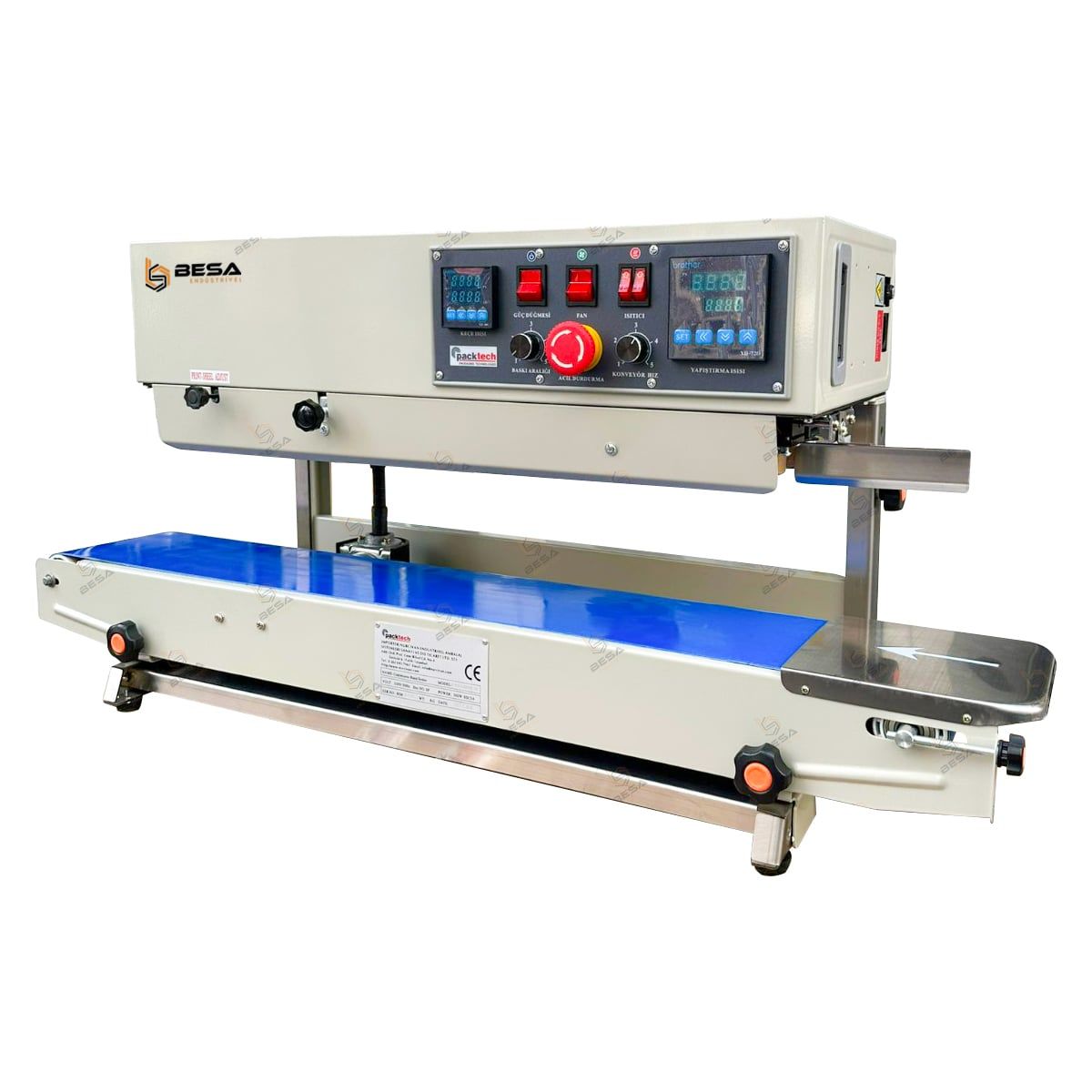 Besa Otomatik Dikey Tarih Kodlamalı Konveyörlü Poşet Kapatma Makinesi