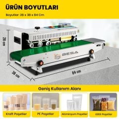 Besa Yürüyen Bantlı Poşet Ağzı Yapıştırma Makinesi