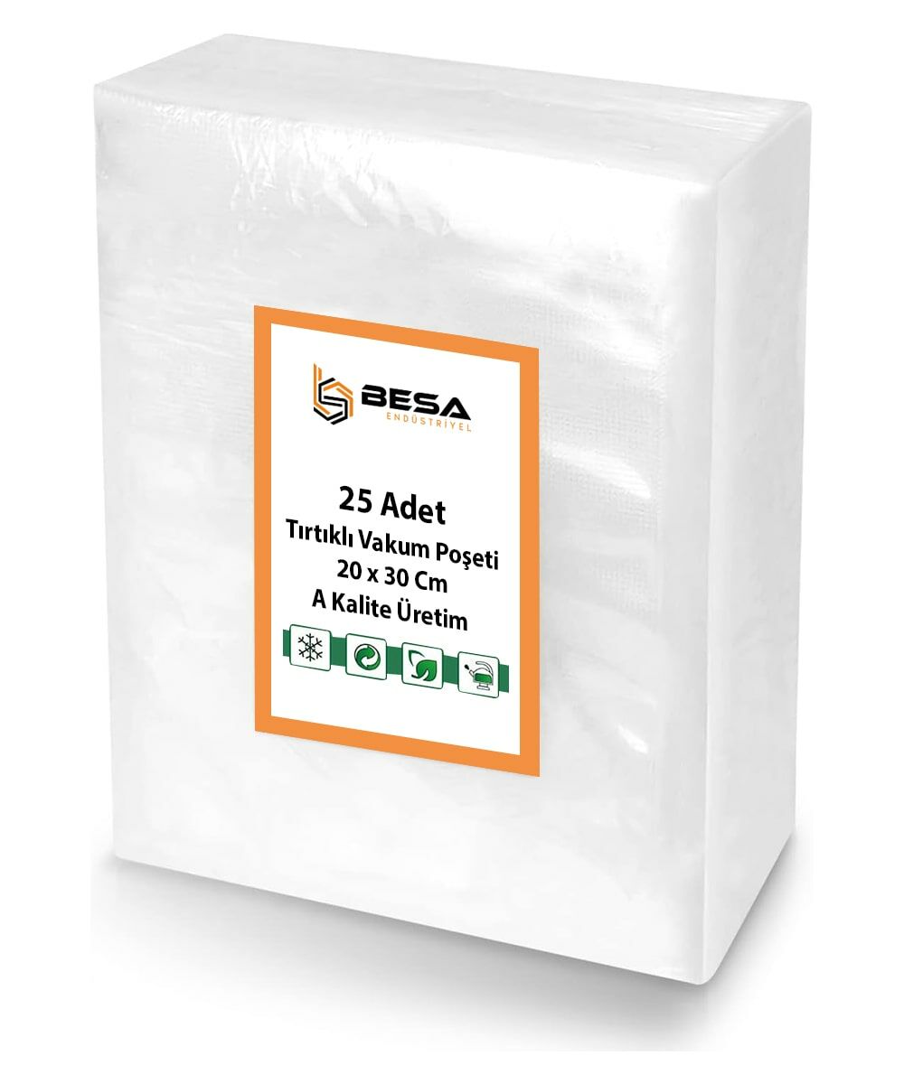 Besa 20x30 Cm 25 Adet Tırtıklı Vakum Poşeti
