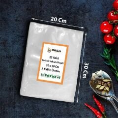 Besa 20x30 Cm 25 Adet Tırtıklı Vakum Poşeti
